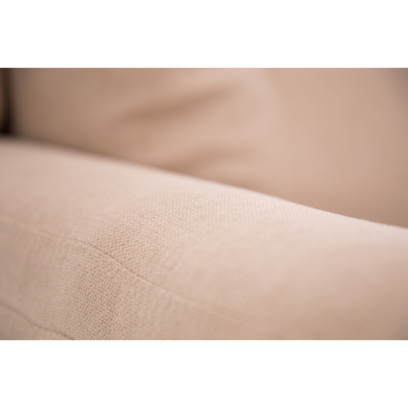 Relaxační polohovací křeslo COMFORT Ušák s funkcí masáže a výhřevu, béžová látka