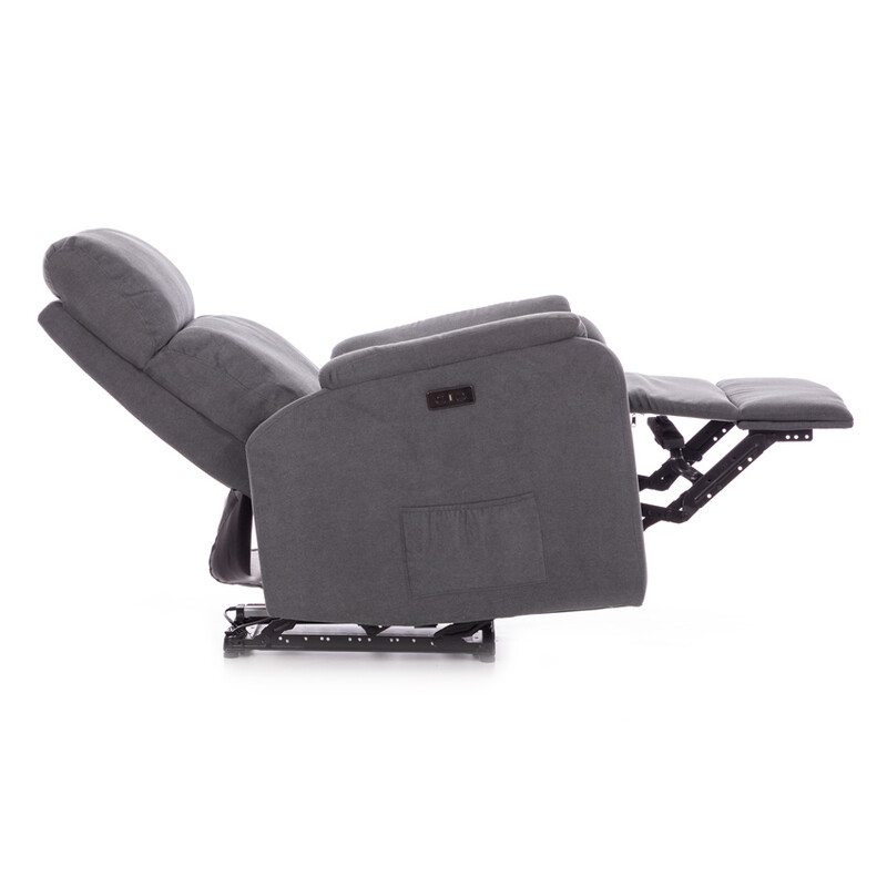 Relaxační polohovací křeslo COMFORT s funkcí masáže a výhřevu, antracitová látka