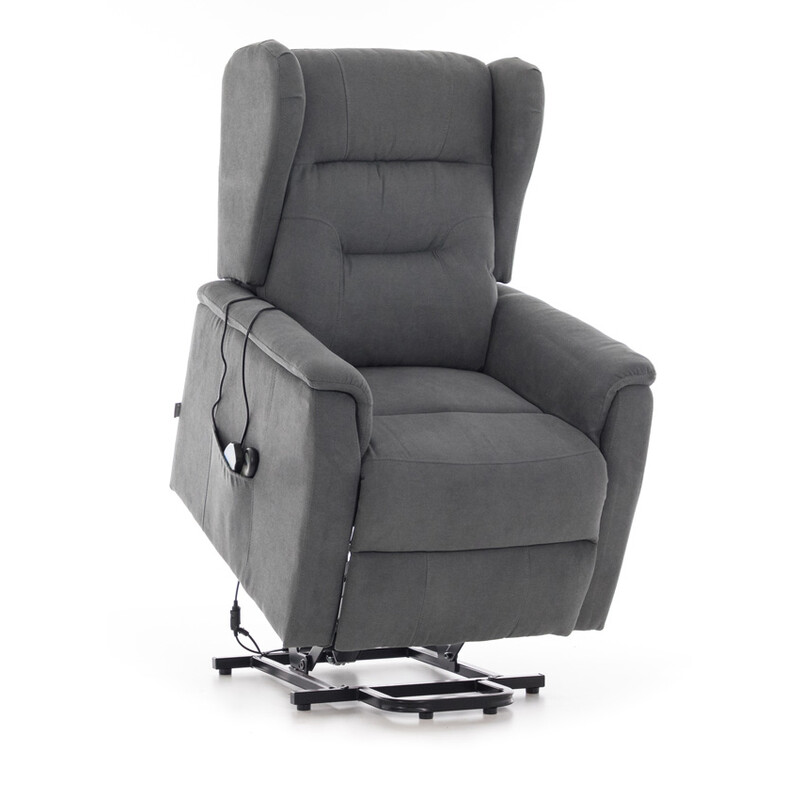 Masážní polohovací křeslo s vyklápěním COMFORT+, antracitová látka