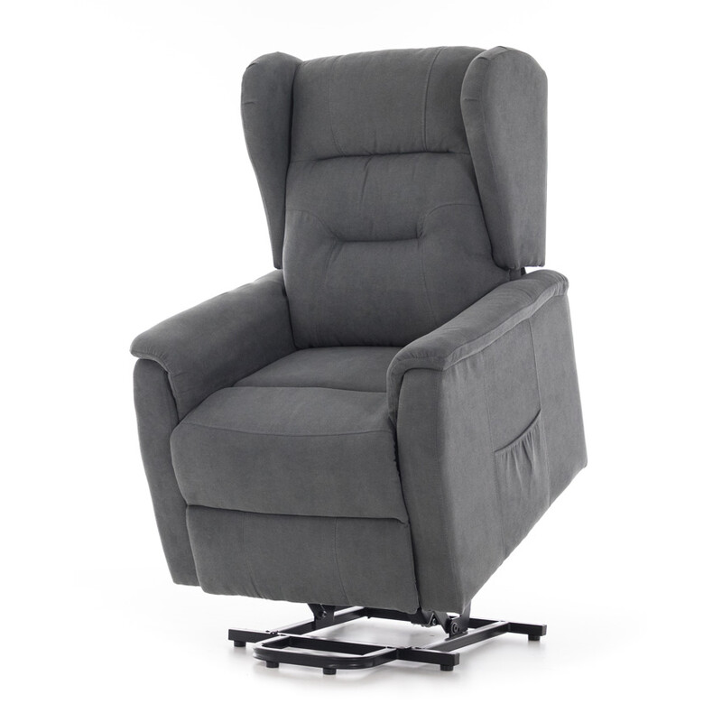 Masážní polohovací křeslo s vyklápěním COMFORT+, antracitová látka