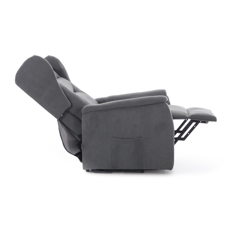 Masážní polohovací křeslo s vyklápěním COMFORT+, antracitová látka