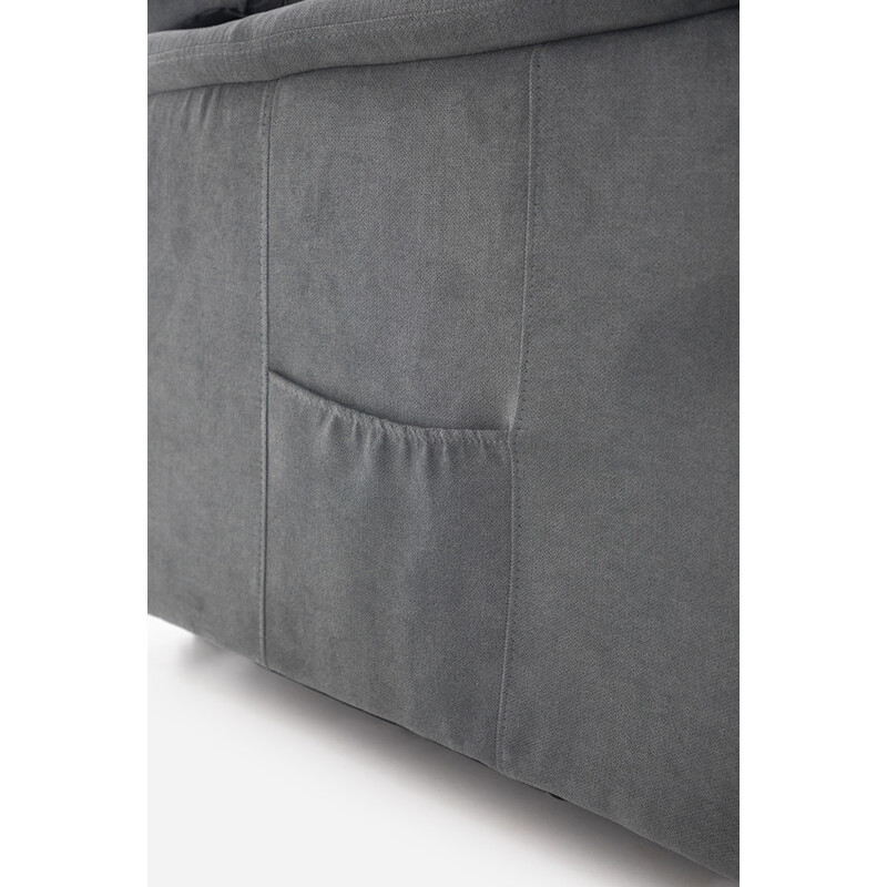 Masážní polohovací křeslo s vyklápěním COMFORT+, antracitová látka