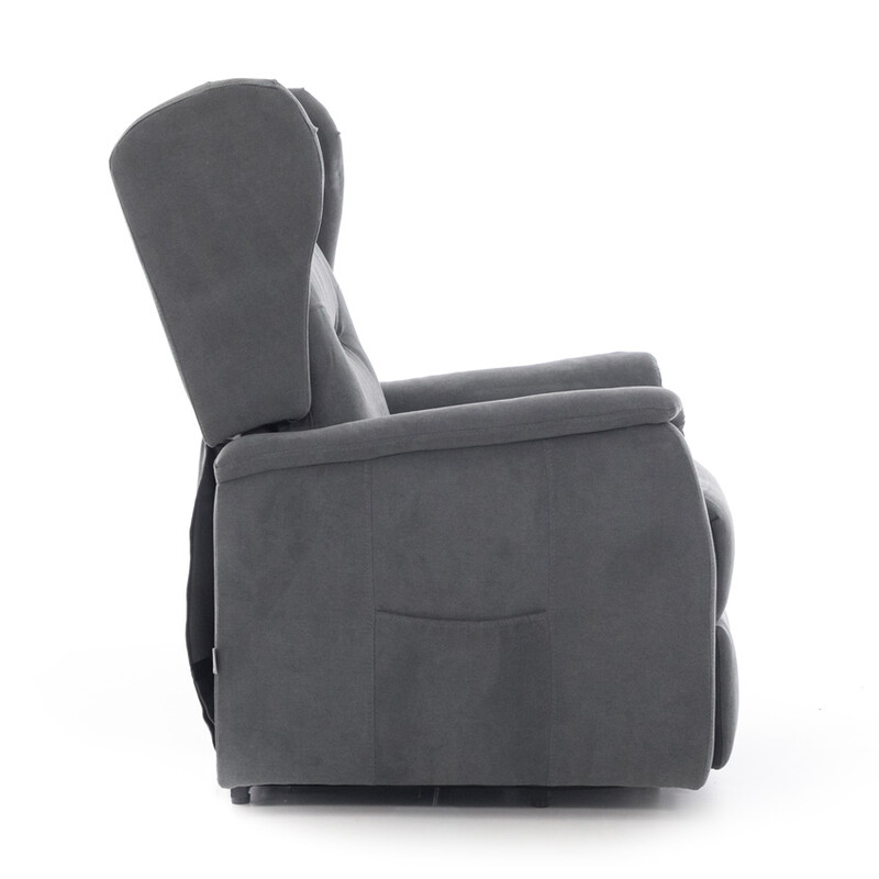 Masážní polohovací křeslo s vyklápěním COMFORT+, antracitová látka