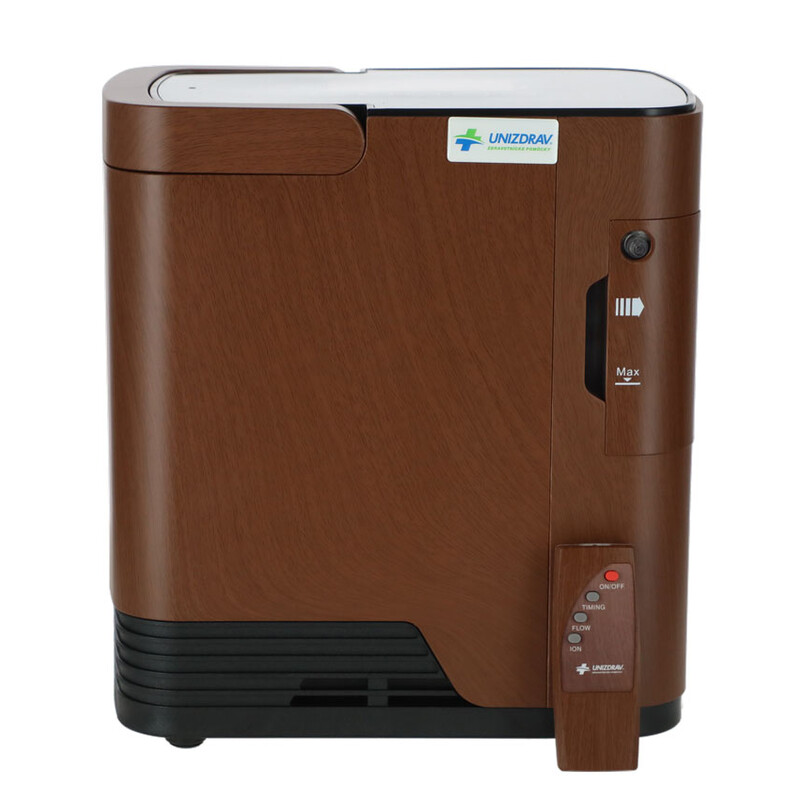 Kyslíkový koncentrátor s hlasovým výstupem UNIZDRAV, 7 l/min, imitace dřeva