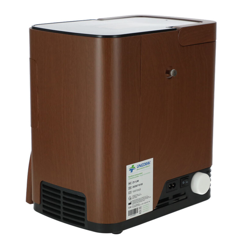 Kyslíkový koncentrátor s hlasovým výstupem UNIZDRAV, 7 l/min, imitace dřeva