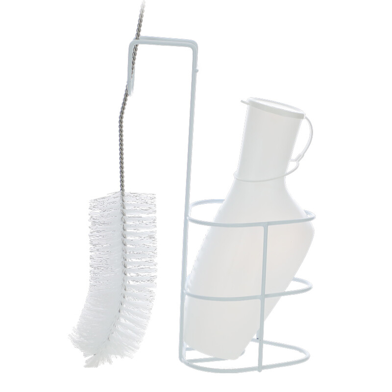 Láhev na moč s držákem a kartáčem