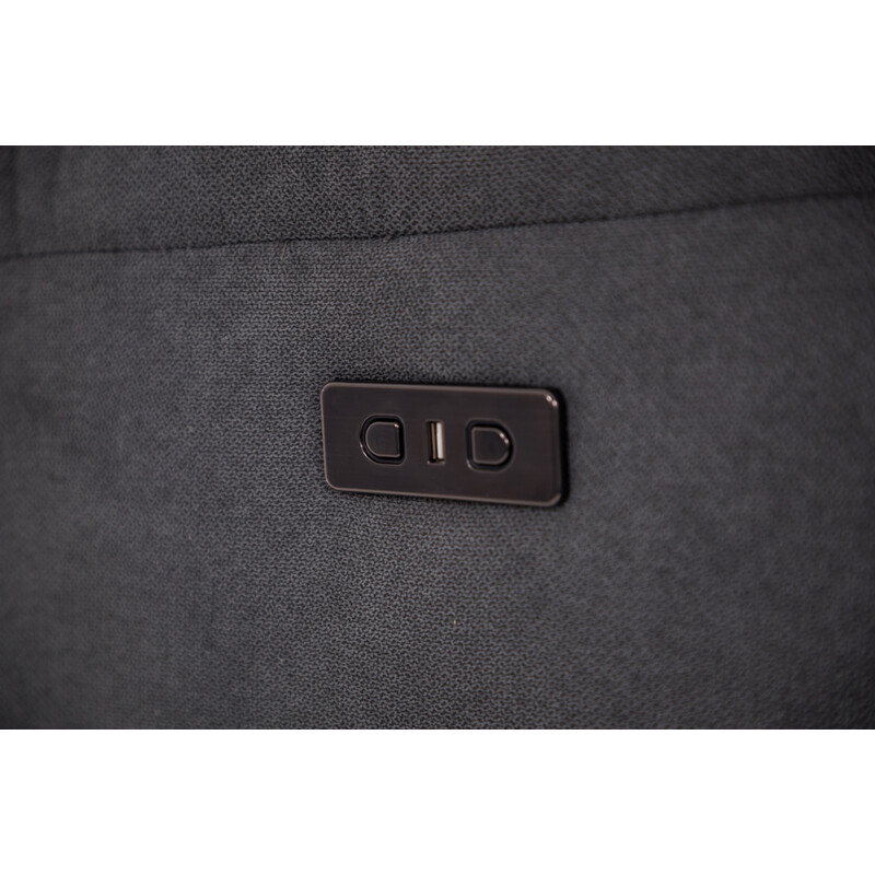 Relaxační polohovací křeslo COMFORT Ušák s funkcí masáže a výhřevu, antracitová látka