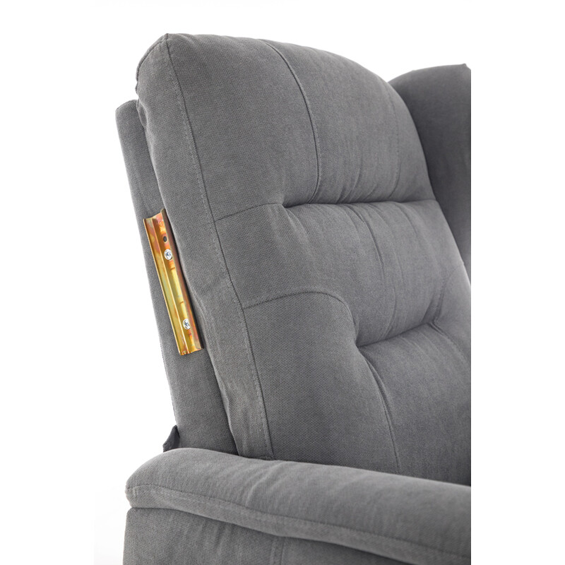 Relaxační polohovací křeslo COMFORT Ušák s funkcí masáže a výhřevu, antracitová látka