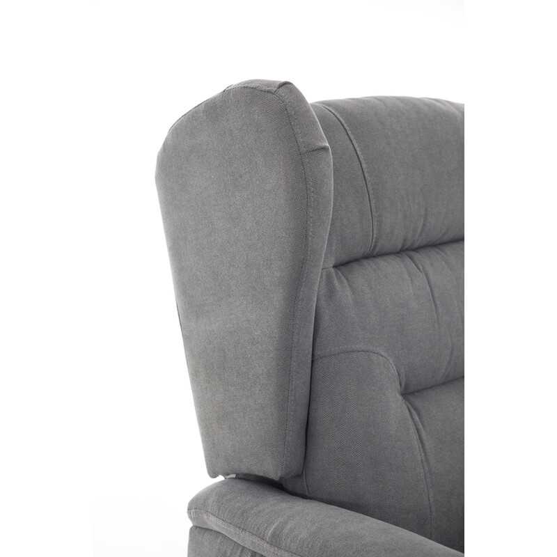 Relaxační polohovací křeslo COMFORT Ušák s funkcí masáže a výhřevu, antracitová látka