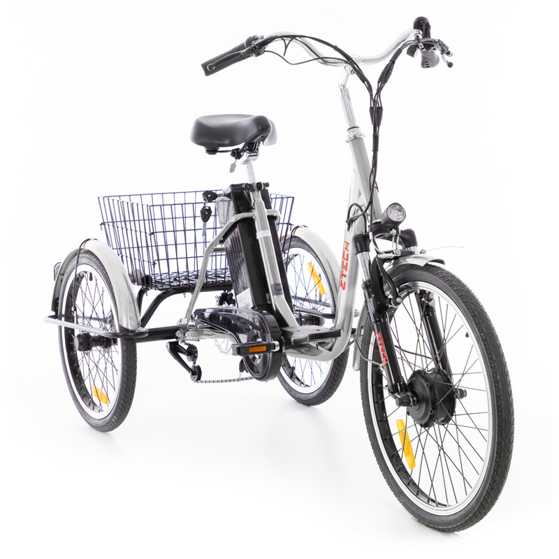 Tříkolové elektrické kolo Tornádo ZTECH, stříbrné