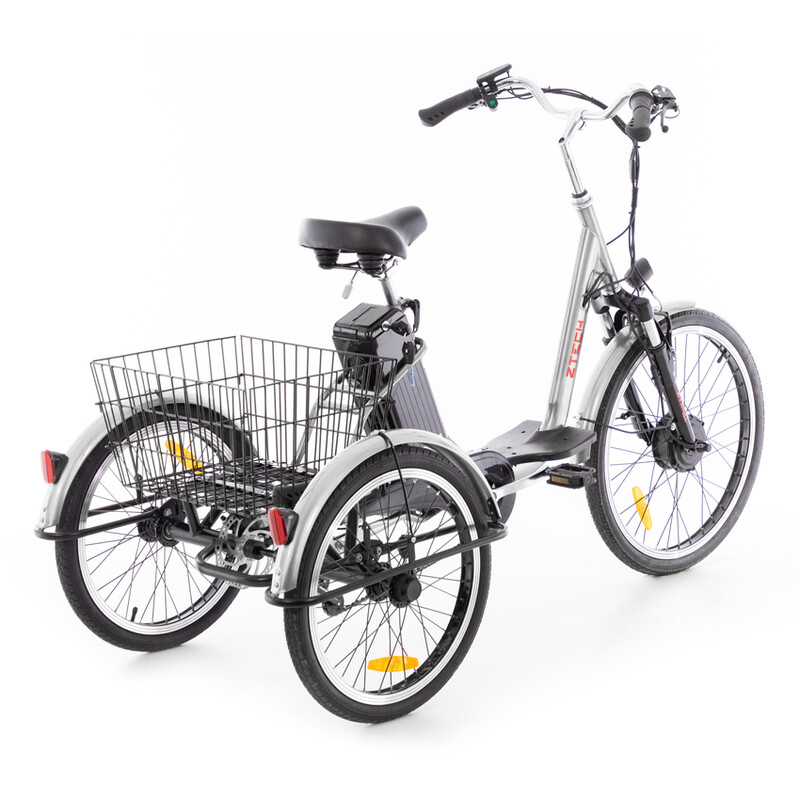 Tříkolové elektrické kolo Tornádo ZTECH, stříbrné