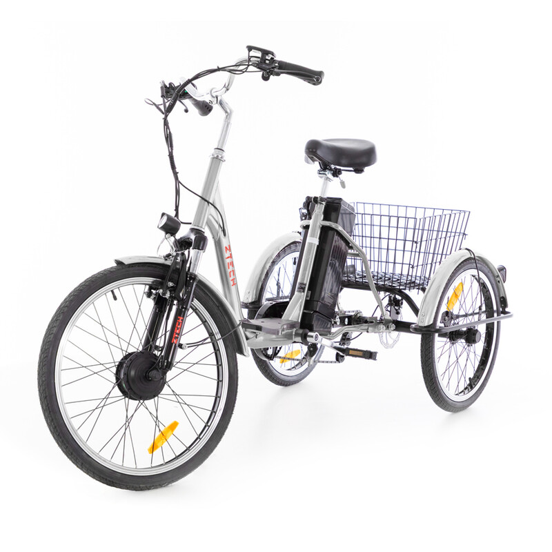 Tříkolové elektrické kolo Tornádo ZTECH, stříbrné