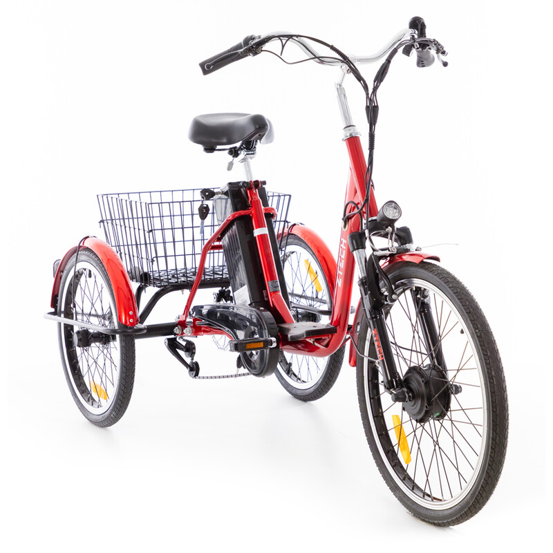 Tříkolové elektrické kolo Tornádo ZTECH, červené