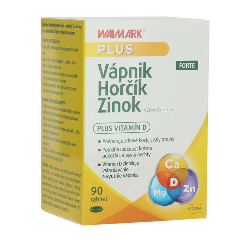 WALMARK Vápník Hořčík Zinek FORTE, 90 tablet