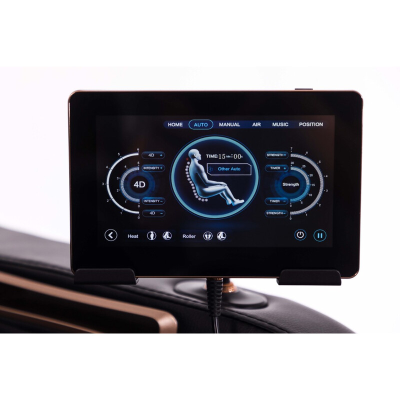Masážní elektrické křeslo LUX 4D MASSAGER, černozlaté  (Zánovní kus)