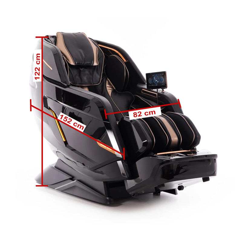 Masážní elektrické křeslo LUX 4D MASSAGER, černozlaté  (Zánovní kus)