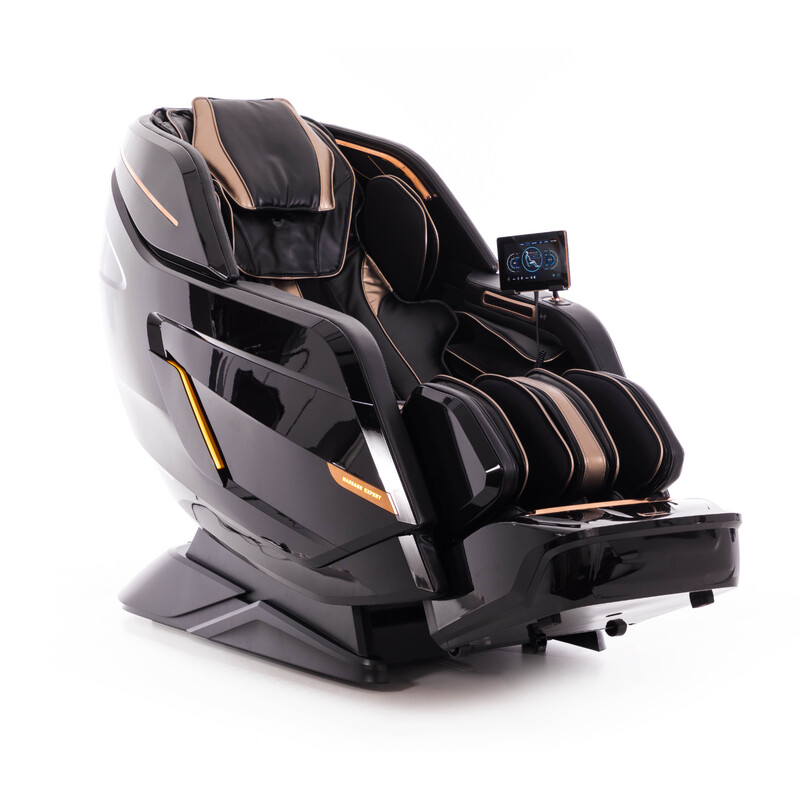 Masážní elektrické křeslo LUX 4D MASSAGER, černozlaté  (Zánovní kus)