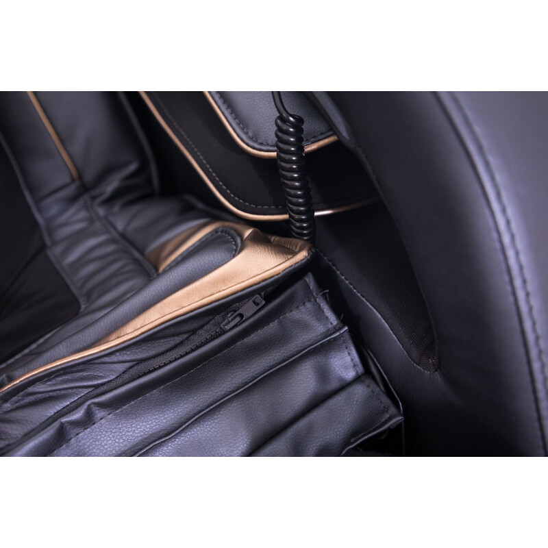 Masážní elektrické křeslo LUX 4D MASSAGER, černozlaté  (Používaný kus)