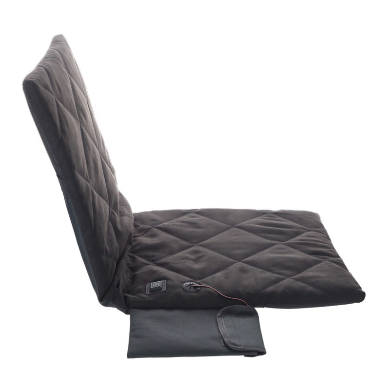 Přenosná vyhřívací podložka s opěradlem