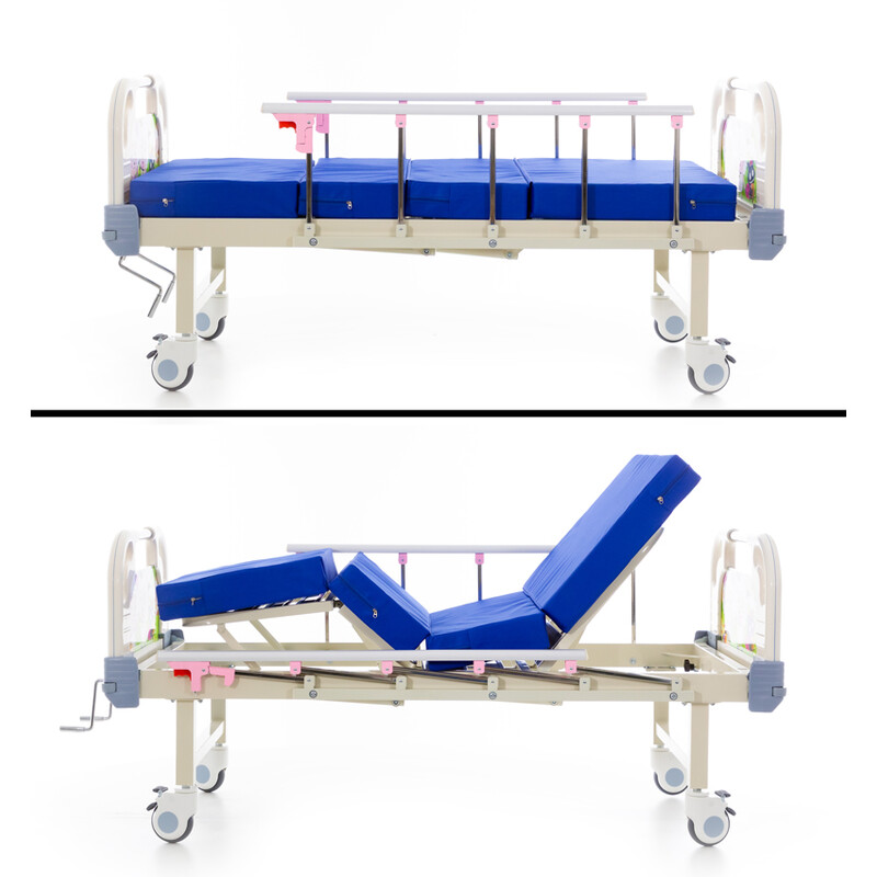 Dětská mechanická polohovací postel s matrací UNIZDRAV