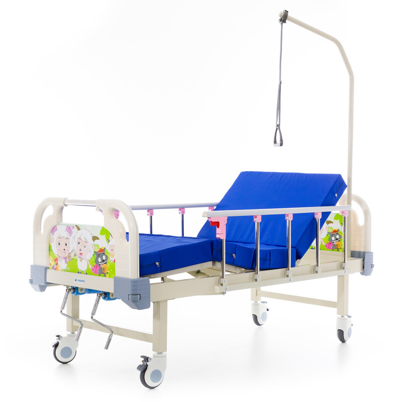 Dětská mechanická polohovací postel s matrací UNIZDRAV