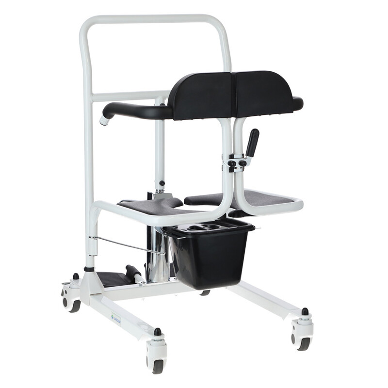 Hydraulická židle pro přesun s toaletním kbelíkem UNIZDRAV (Výstavní kus)