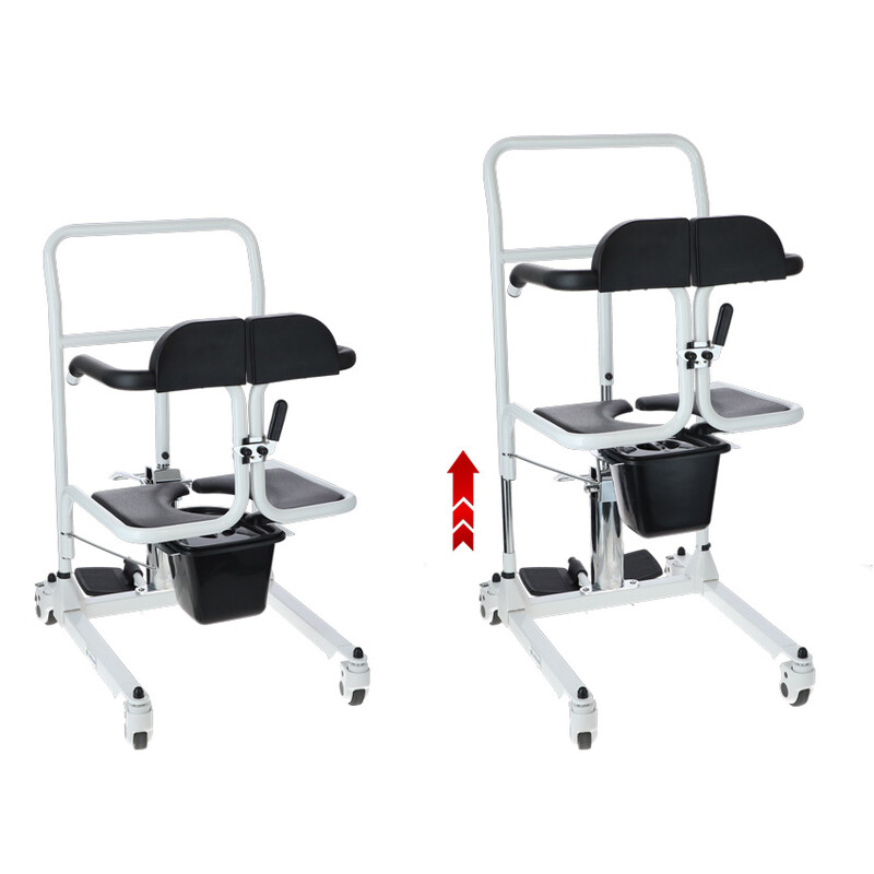 Hydraulická židle pro přesun s toaletním kbelíkem UNIZDRAV (Výstavní kus)