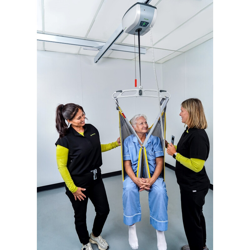 Stropní zvedák model M s kolejnicovým systémem