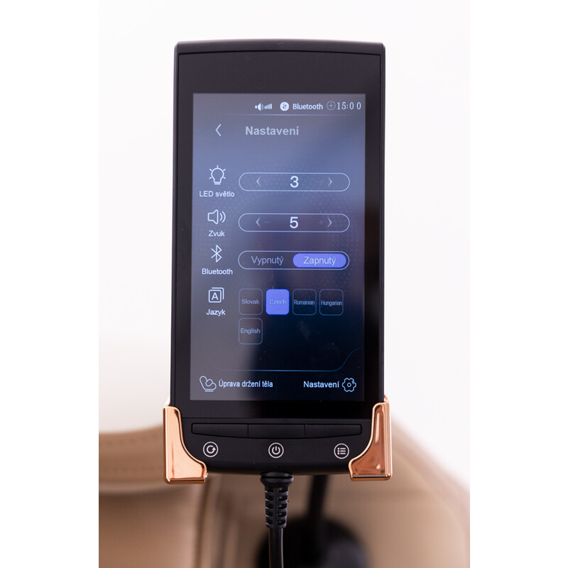 Masážní elektrické křeslo RelaxPro 3D MASSAGER, bílo-hnědé (Používaný kus)