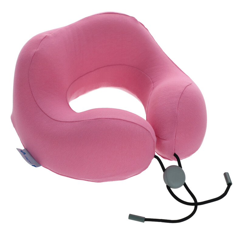Cestovní ergonomický polštář z paměťové pěny, růžový