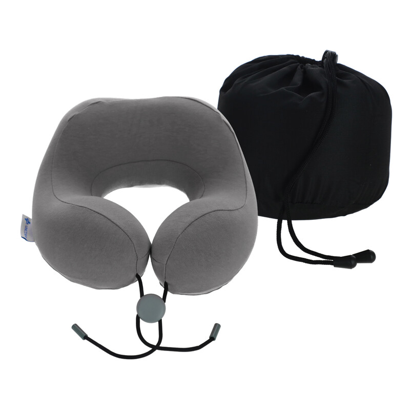 Cestovní ergonomický polštář z paměťové pěny, antracitový