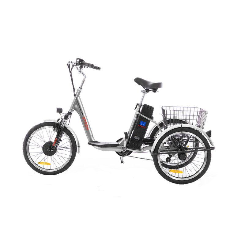 Tříkolové elektrické kolo Tornádo ZTECH, stříbrné