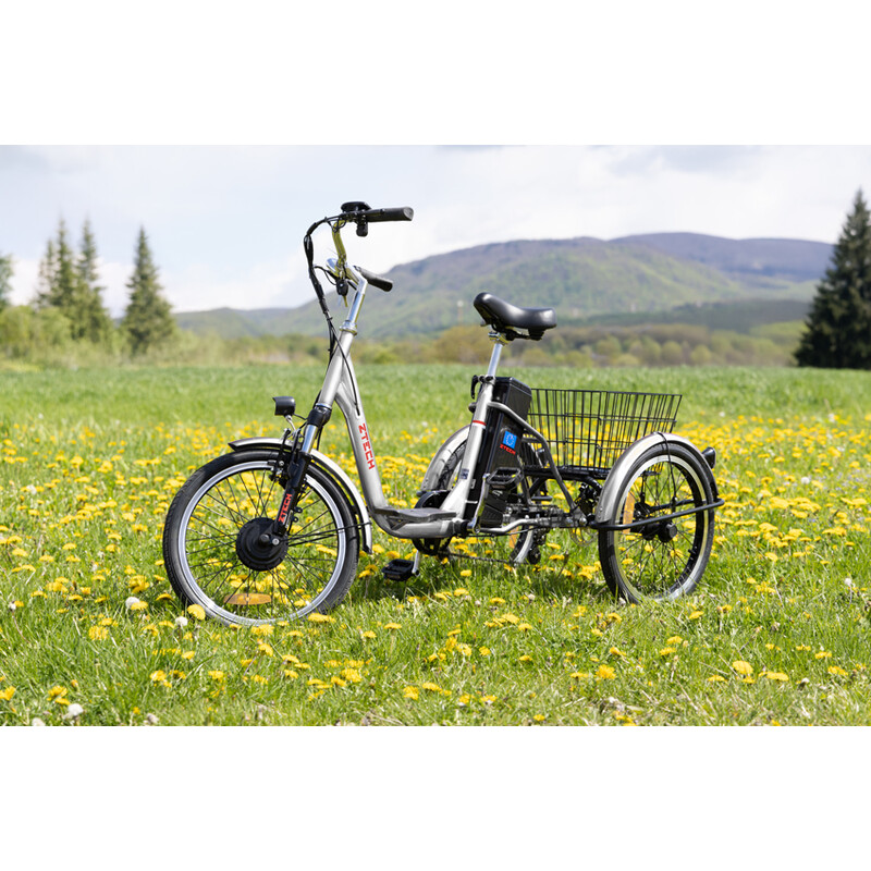 Tříkolové elektrické kolo Tornádo ZTECH, stříbrné