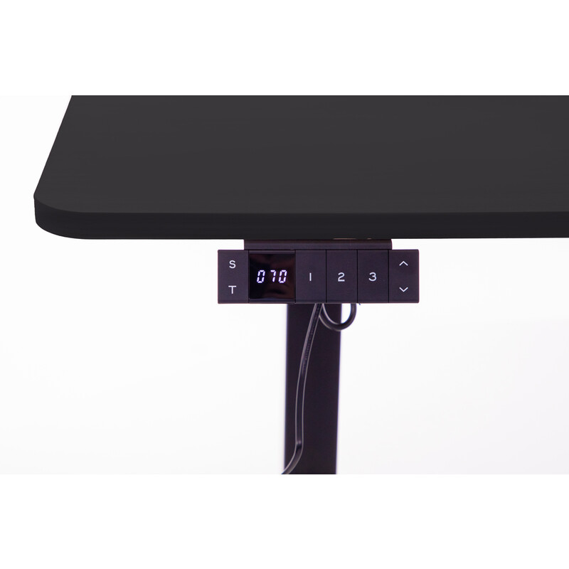 Výškově nastavitelný stůl UNIZDRAV 160x110 cm, černý – pravý roh