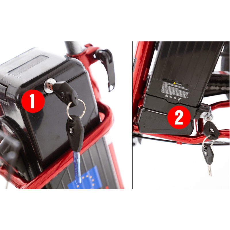 Tříkolové elektrické kolo Tornádo ZTECH, červené (Používaný kus)