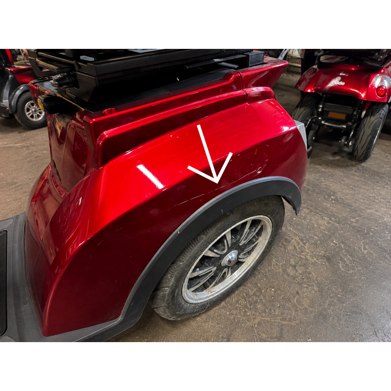 Elektrický tříkolový skútr CHAMPION pro seniory - výkonný 1000W motor, červený (Používaný kus)