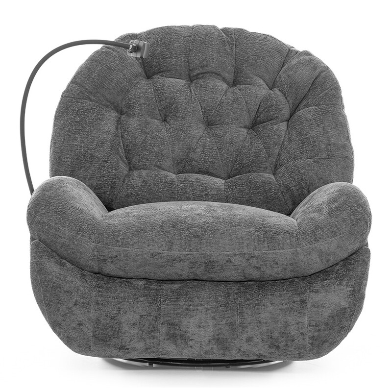 Stylové relaxační polohovací křeslo TRENDY s funkcí masáže a výhřevu, antracitové