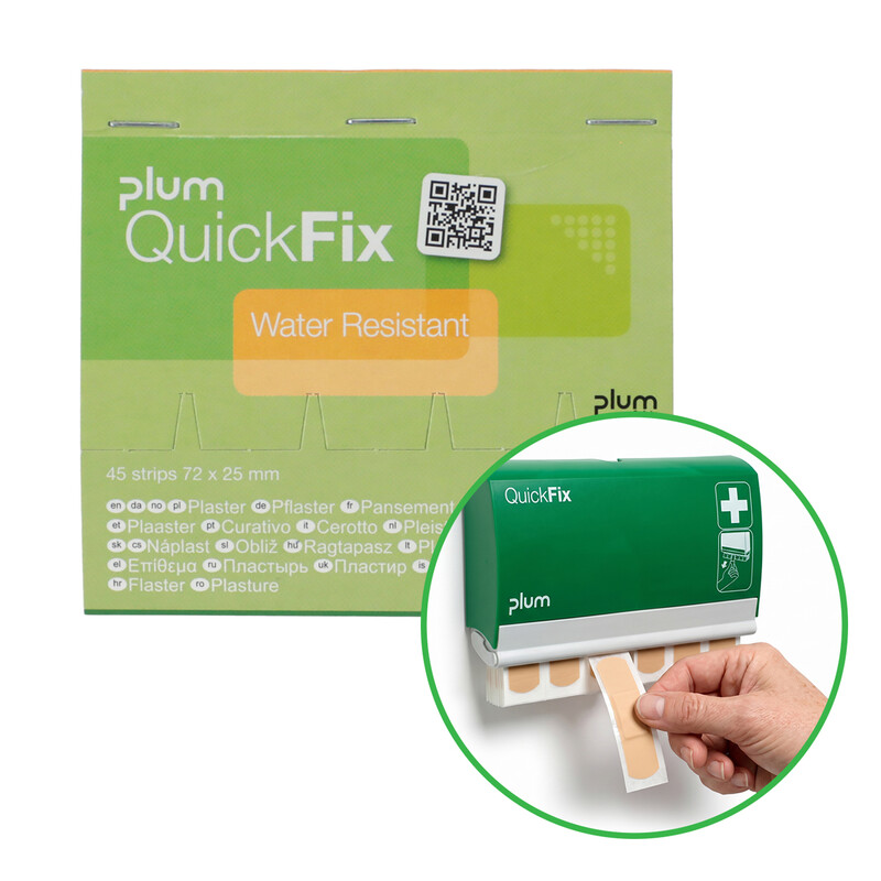 Plum QuickFix Voděodolné náplasti, náhradní náplň do dávkovače, 45 ks