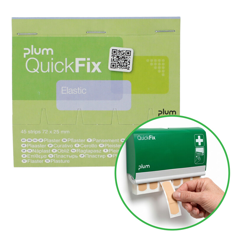 Plum QuickFix Elastické náplasti, náhradní náplň do dávkovače, 45 ks